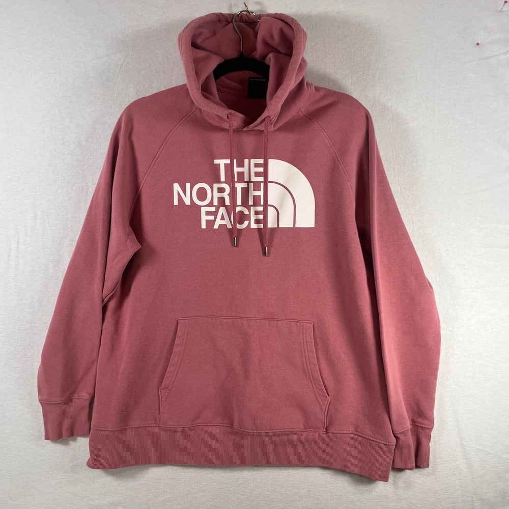 The North Face Women's XL Pink Logo Hoodie Pullover Sweatshirt Fleece
